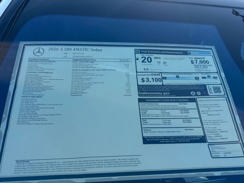New 2026 Mercedes-Benz S 580 4MATIC Sedan image 19