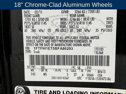 Used 2011 Ford F150 XLT w/ XLT Chrome Pkg AWD/4WD image 33