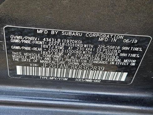 Used 2019 Subaru Crosstrek 2.0i Limited w/ Moonroof Package w/Navigation image 25