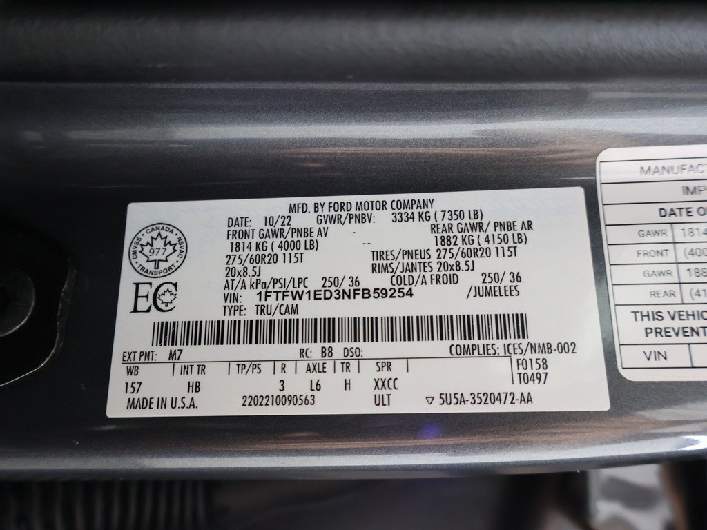 Used 2022 Ford F150 Lariat w/ Equipment Group 502A High AWD/4WD image 63