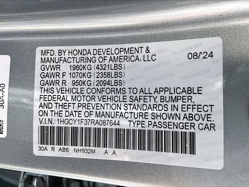 Certified 2024 Honda Accord EX image 66