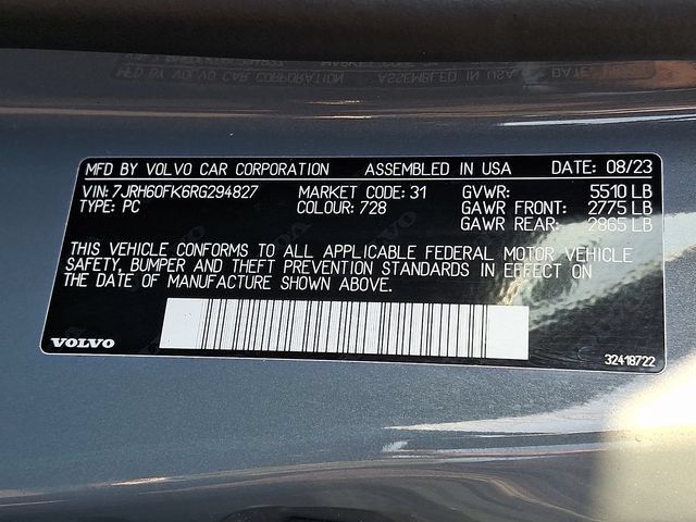 Certified 2024 Volvo S60 T8 Core w/ Climate Package AWD/4WD image 24