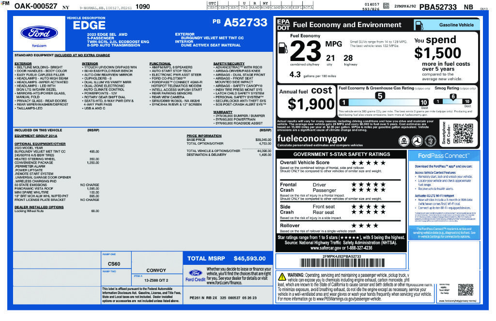 Used 2023 Ford Edge SEL w/ Convenience Package AWD/4WD image 3