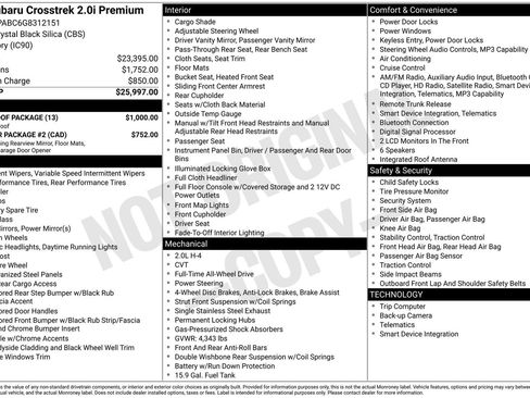 Used 2016 Subaru Crosstrek 2.0i Premium w/ Moonroof Package image 21