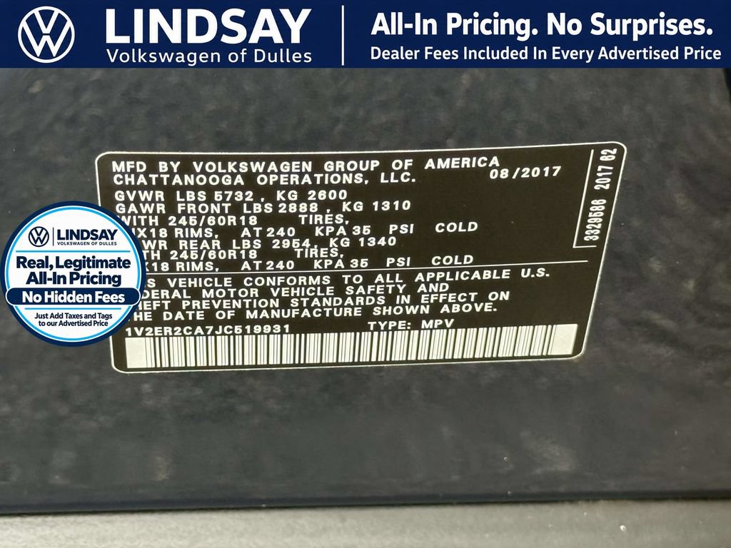 Used 2018 Volkswagen Atlas SEL FWD image 28
