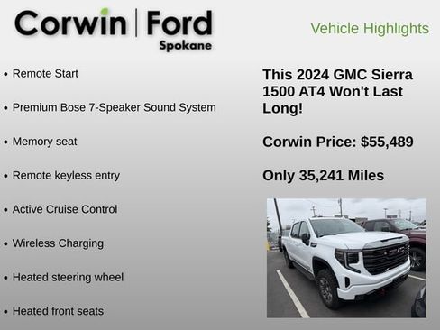 Used 2024 GMC Sierra 1500 AT4 w/ Technology Package image 6
