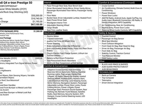 Used 2023 Audi Q4 e-tron Prestige w/ Black Optic Package image 78