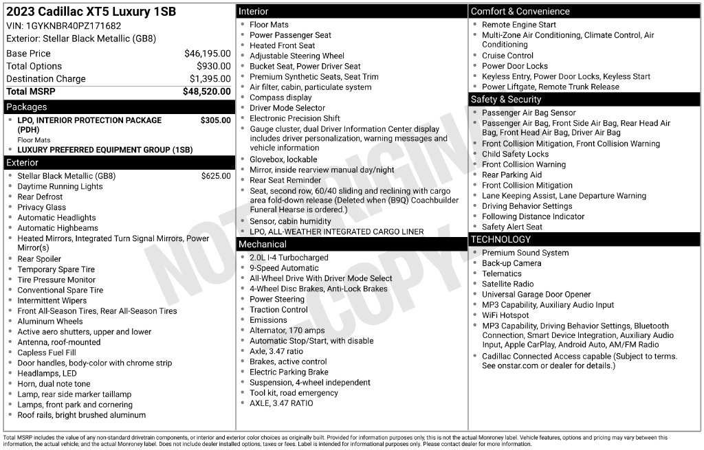 Certified 2023 Cadillac XT5 Luxury AWD/4WD image 8
