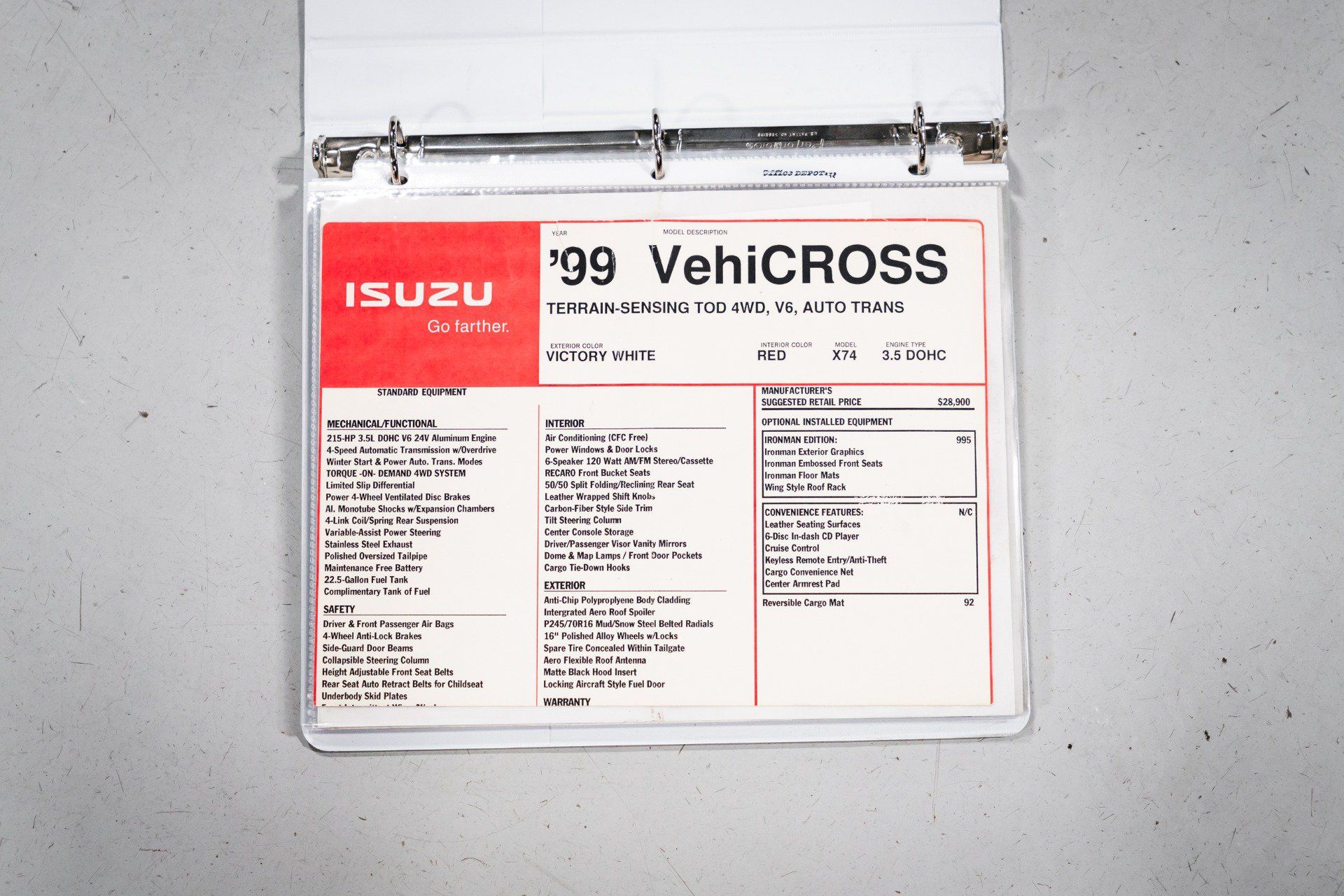 Used 1999 Isuzu VehiCROSS AWD/4WD image 38