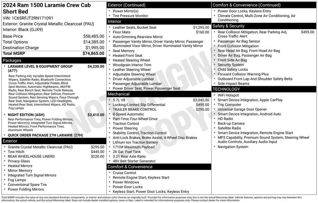 Used 2024 RAM 1500 Laramie AWD/4WD image 54