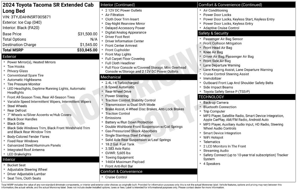 Used 2024 Toyota Tacoma SR RWD image 17