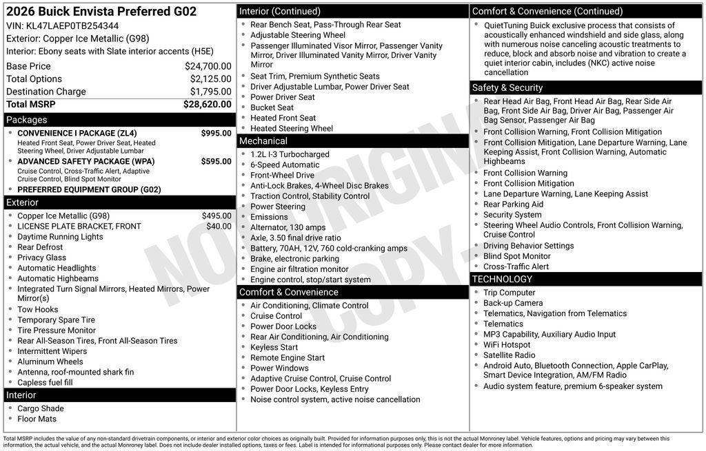 New 2026 Buick Envista Preferred w/ Convenience I Package FWD image 6