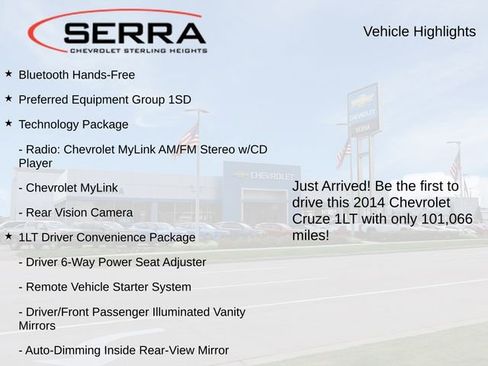Used 2014 Chevrolet Cruze LT w/ RS Package FWD image 3
