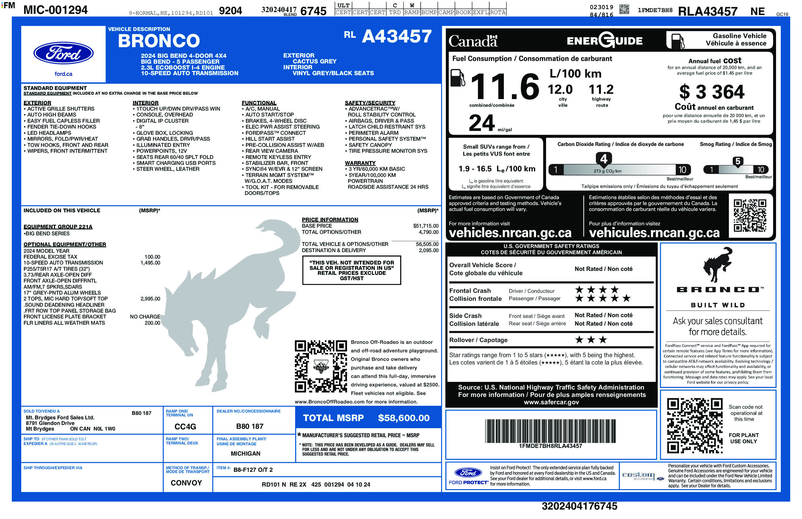 Used 2024 Ford Bronco Big Bend AWD/4WD image 2