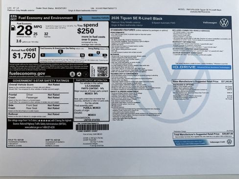 New 2026 Volkswagen Tiguan SE R-Line image 3
