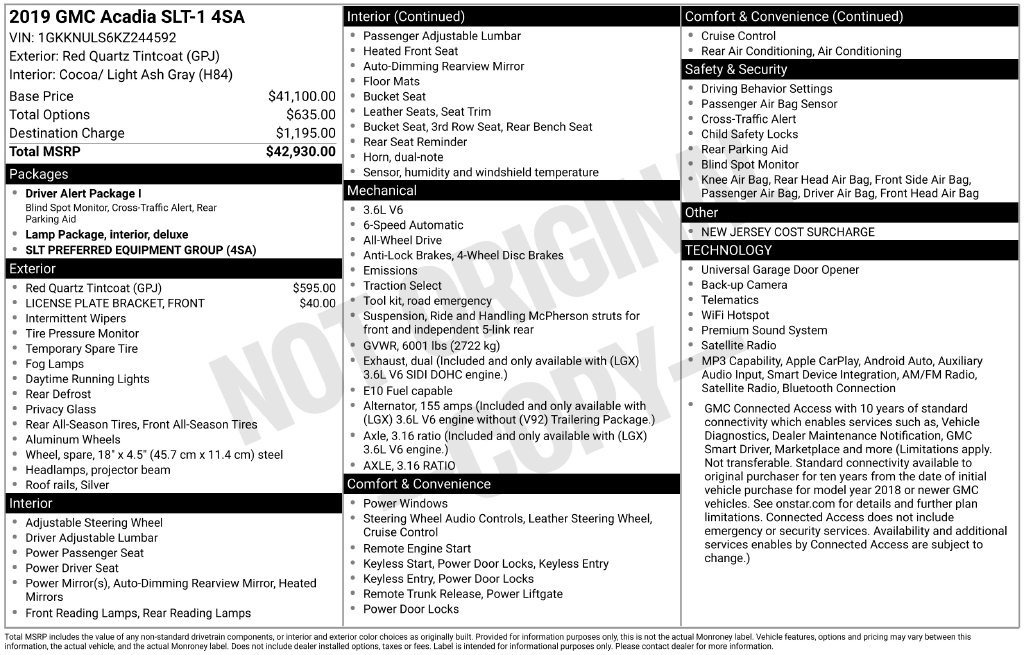 Certified 2019 GMC Acadia SLT AWD/4WD image 7