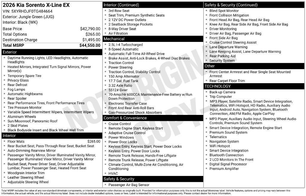 New 2026 Kia Sorento X-Line EX AWD/4WD image 11