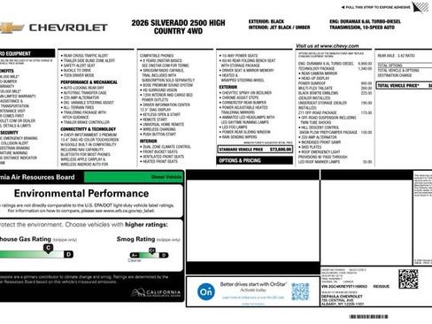 New 2026 Chevrolet Silverado 2500 High Country w/ Technology Package AWD/4WD image 2