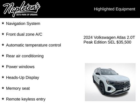 Used 2024 Volkswagen Atlas Peak Edition SEL AWD/4WD image 4