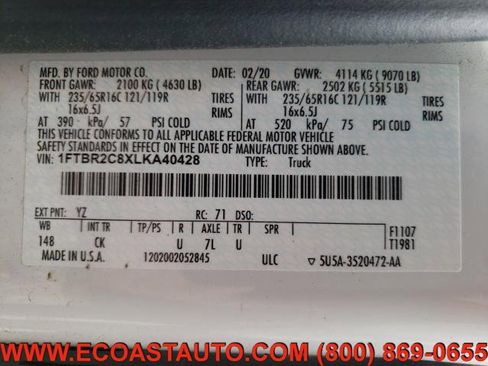 Used 2020 Ford Transit 250 Medium Roof AWD w/ Interior Upgrade Package image 10