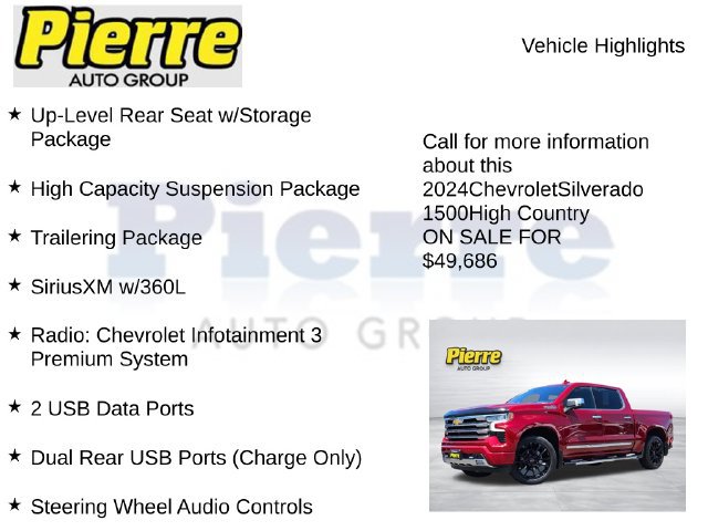 Used 2024 Chevrolet Silverado 1500 High Country w/ High Country Premium Package AWD/4WD image 7