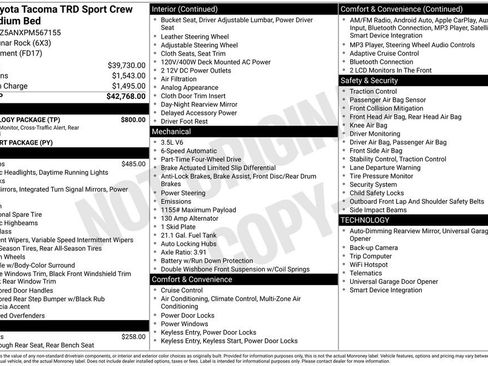 Used 2023 Toyota Tacoma TRD Sport w/ Technology Package image 15