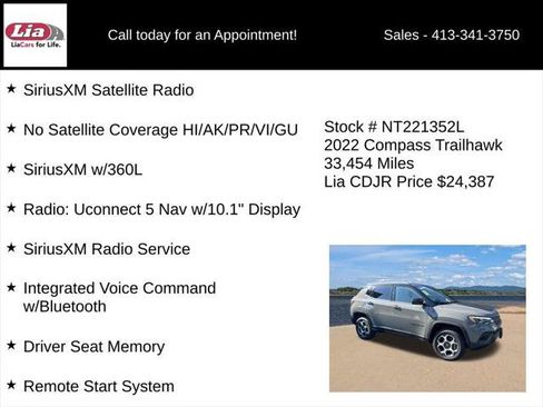 Certified 2022 Jeep Compass Trailhawk w/ Trailhawk Elite Group AWD/4WD image 31