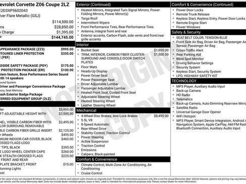 Used 2023 Chevrolet Corvette Z06 w/ Engine Appearance Package RWD image 4