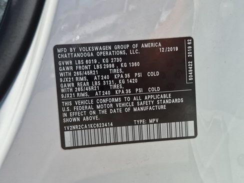 Used 2019 Volkswagen Atlas SEL Premium AWD/4WD image 25