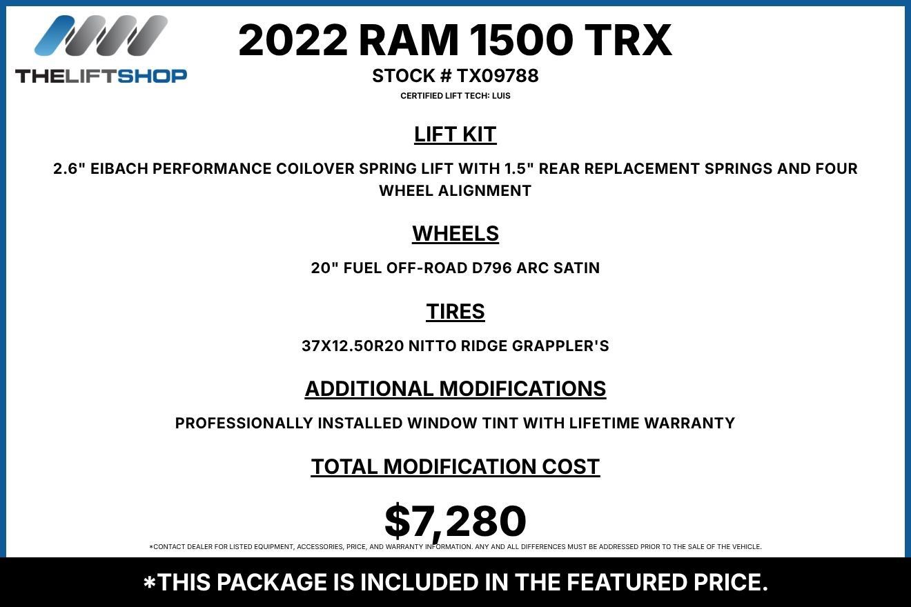Used 2022 RAM 1500 TRX w/ TRX Level 2 Equipment Group AWD/4WD image 2