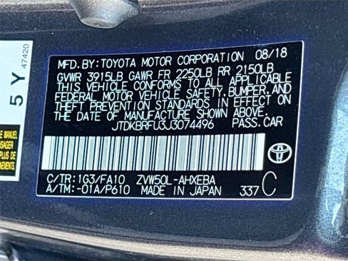Used 2018 Toyota Prius Two w/ Prius Two Safety Plus Package FWD image 29