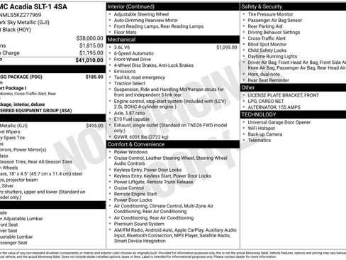 Used 2019 GMC Acadia SLT w/ LPO, Cargo Package image 4