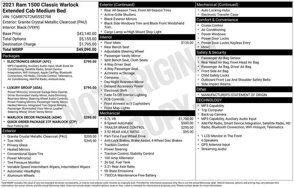 Used 2021 RAM 1500 Warlock w/ Luxury Group AWD/4WD image 6