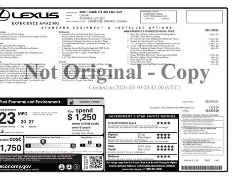 Used 2020 Lexus RX 350 FWD w/ Premium Package image 4