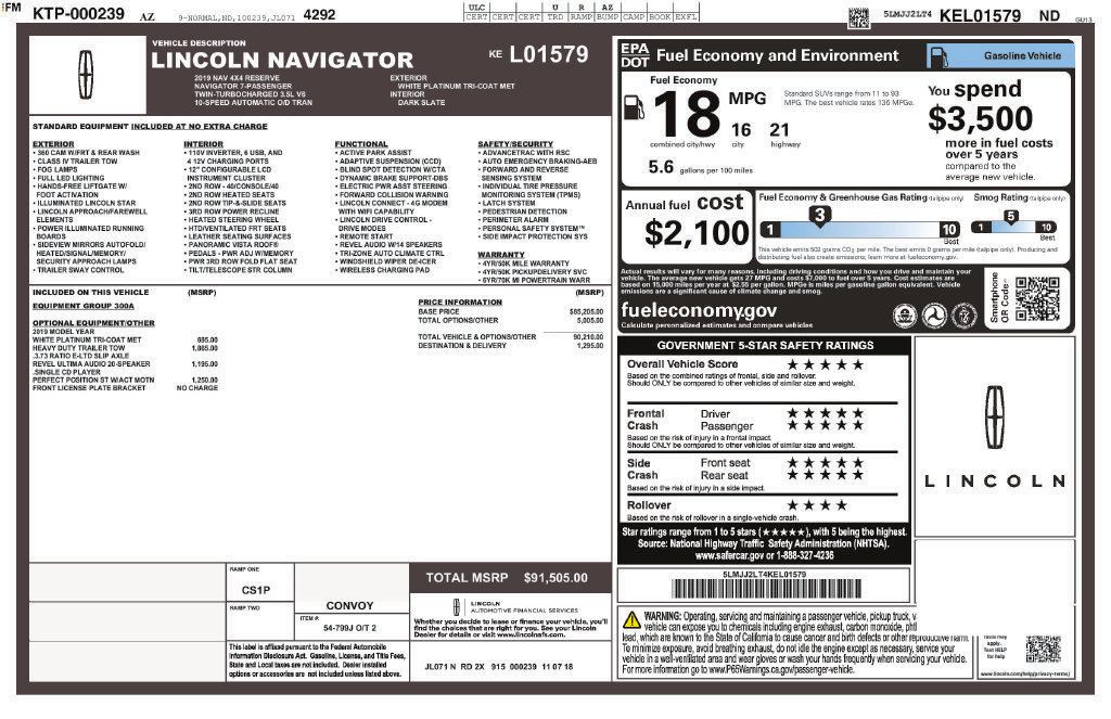 Used 2019 Lincoln Navigator Reserve AWD/4WD image 6