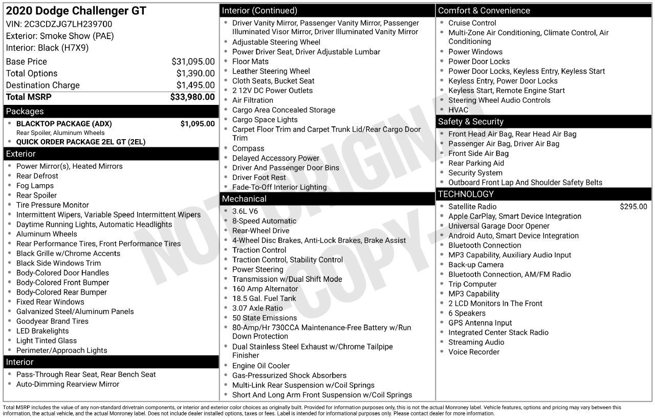 Used 2020 Dodge Challenger GT w/ Blacktop Package RWD image 24