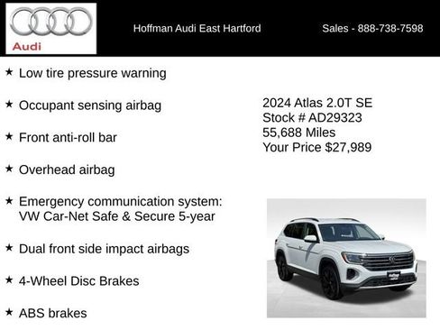 Used 2024 Volkswagen Atlas SE w/ Black Wheel Package AWD/4WD image 24