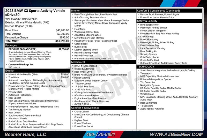 Used 2023 BMW X3 sDrive30i w/ Premium Package RWD image 3