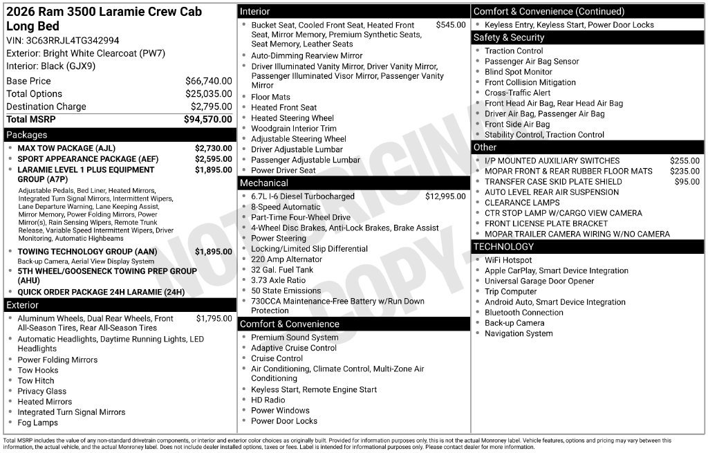 New 2026 RAM 3500 Laramie w/ Max Tow Package AWD/4WD image 30