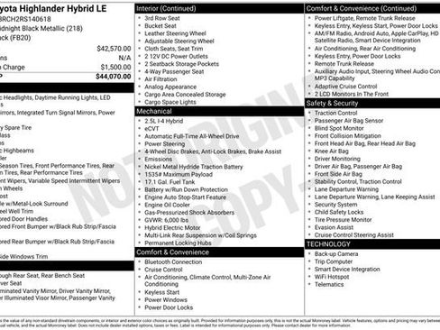 Used 2024 Toyota Highlander LE AWD/4WD image 30