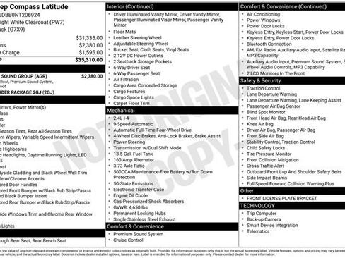 Used 2022 Jeep Compass Latitude w/ Sun and Sound Group AWD/4WD image 16