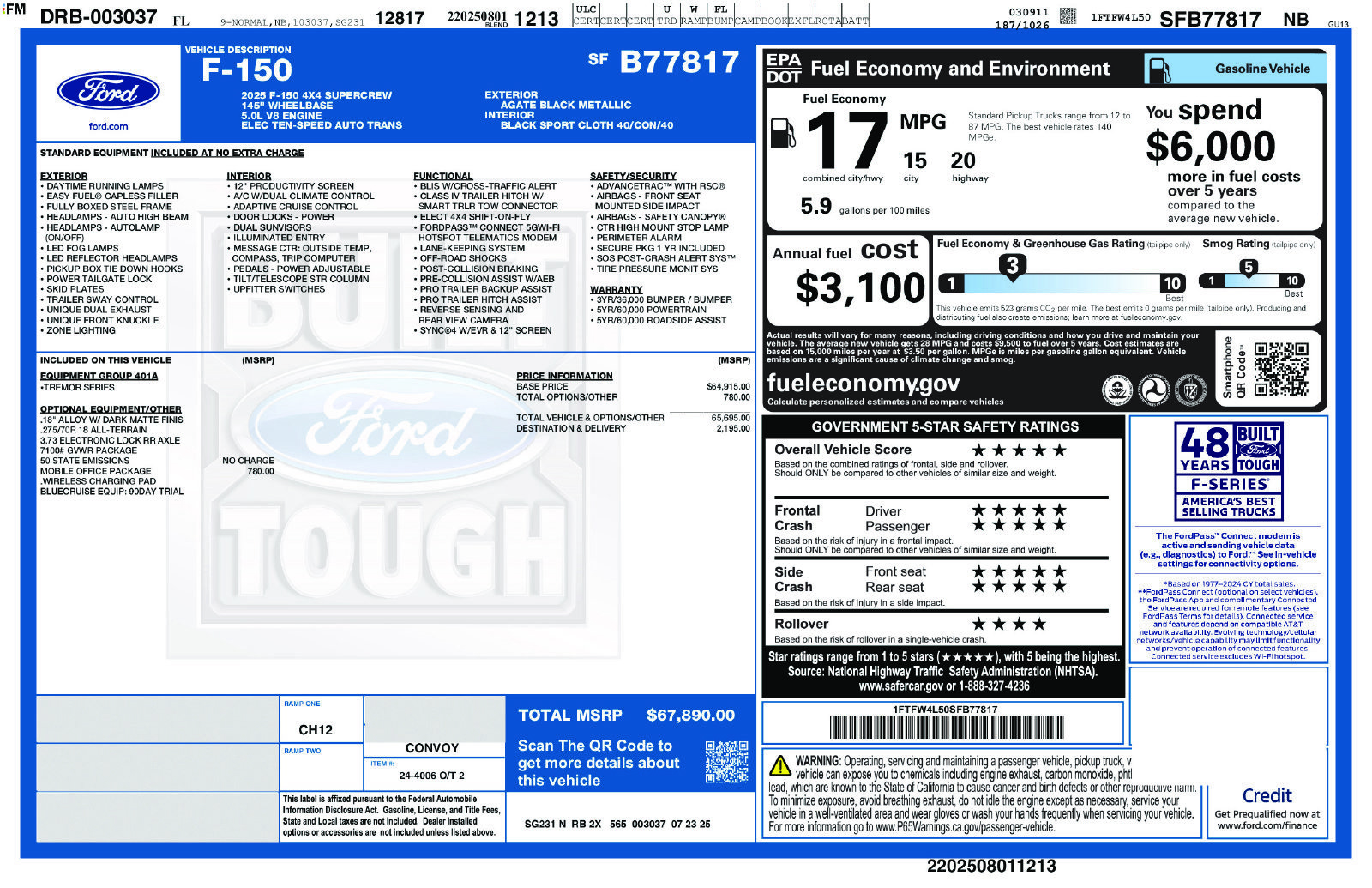 Certified 2025 Ford F150 Tremor w/ Mobile Office Package AWD/4WD image 39