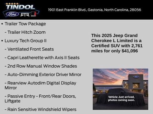Used 2025 Jeep Grand Cherokee L Limited w/ Luxury Tech Group II AWD/4WD image 3