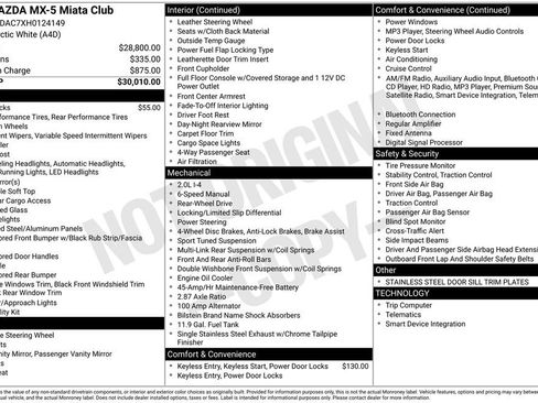 Used 2017 MAZDA MX-5 Miata Club image 26