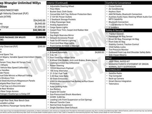 Used 2022 Jeep Wrangler Unlimited Willys image 41