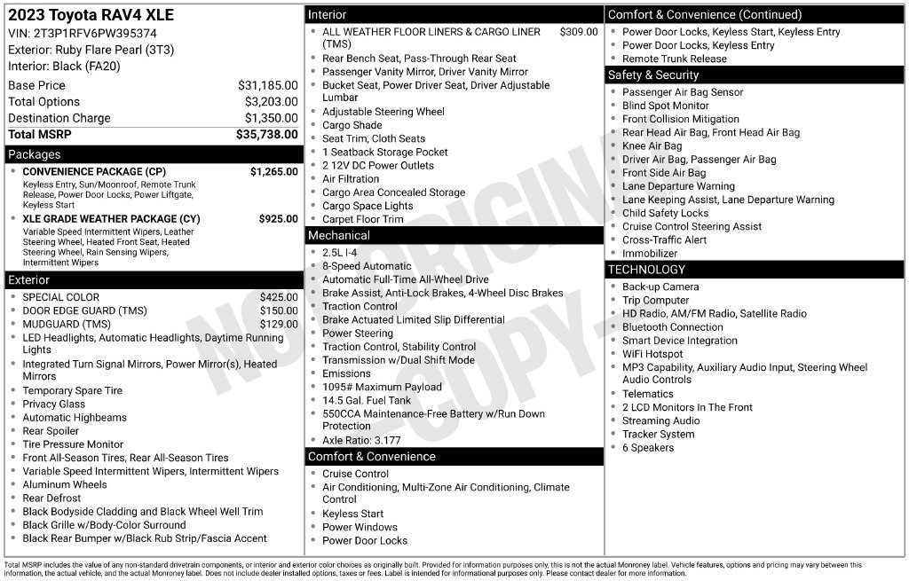 Used 2023 Toyota RAV4 XLE w/ Convenience Package AWD/4WD image 6
