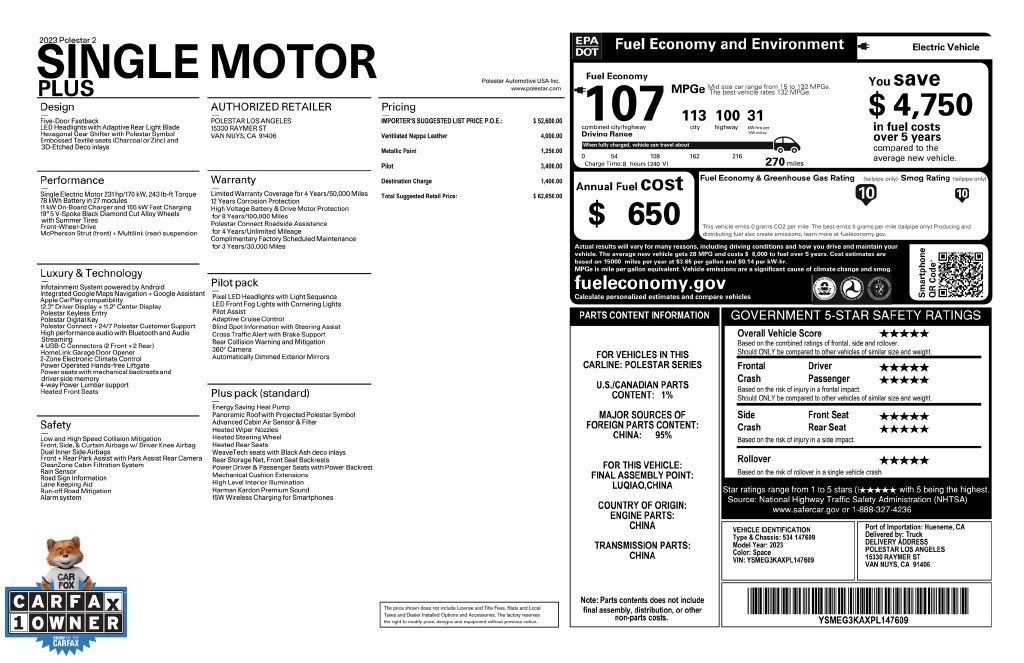 Used 2023 Polestar Polestar 2 w/ Pilot Pack FWD image 4