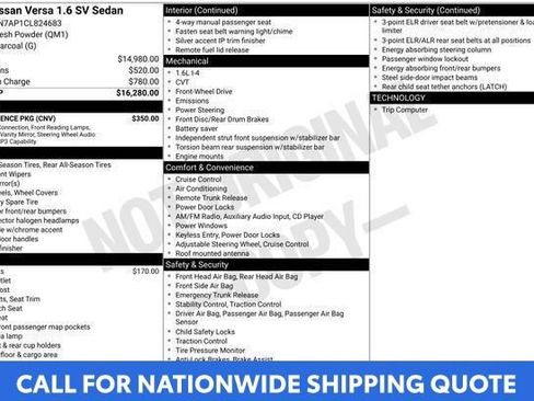 Used 2012 Nissan Versa SV w/ Convenience Pkg FWD image 8