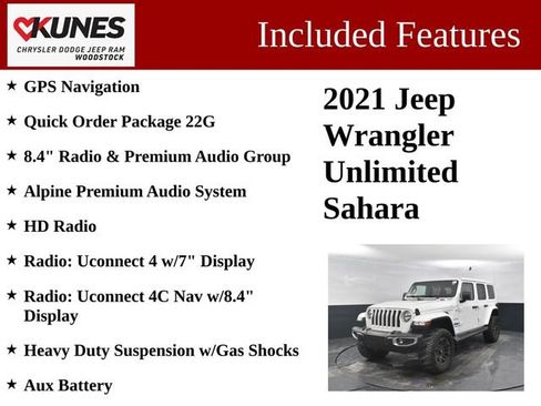 Used 2021 Jeep Wrangler Unlimited Sahara w/ Uconnect 4C Nav & Sound Group image 3