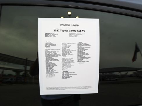 Used 2022 Toyota Camry XSE w/ Navigation Package image 48